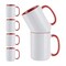 Craft Express Contrast Red Handle Sublimation Mugs 6/Pkg-15oz